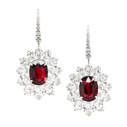 4.01 / 4.01 cts Ruby with Diamond Earrings (ENQUIRE)