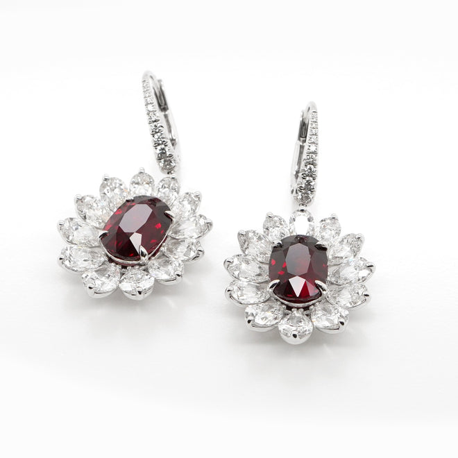 4.01 / 4.01 cts Ruby with Diamond Earrings (ENQUIRE)