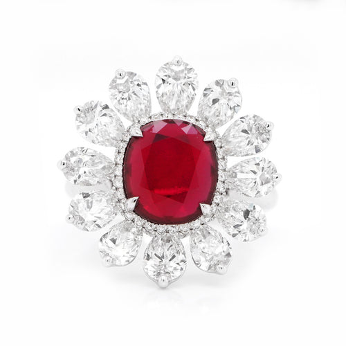 4.05 / 3.21 cts Ruby with Diamond Ring (ENQUIRE)