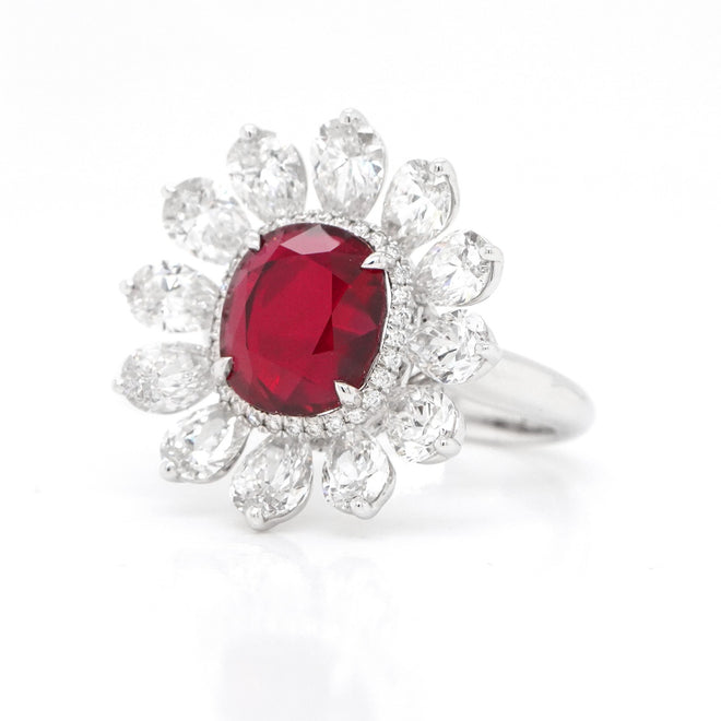 4.05 / 3.21 cts Ruby with Diamond Ring (ENQUIRE)