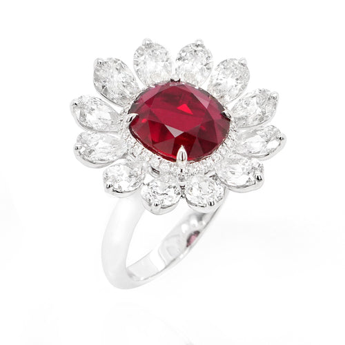 4.05 / 3.21 cts Ruby with Diamond Ring (ENQUIRE)