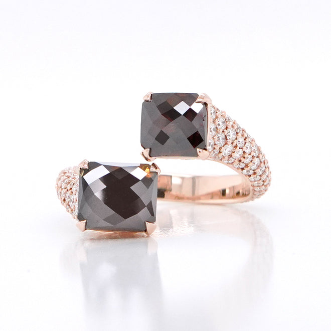 2.10 / 0.98 cts Fancy Brown Radiant Diamond Ring