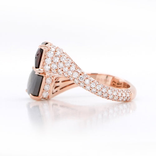 2.10 / 0.98 cts Fancy Brown Radiant Diamond Ring