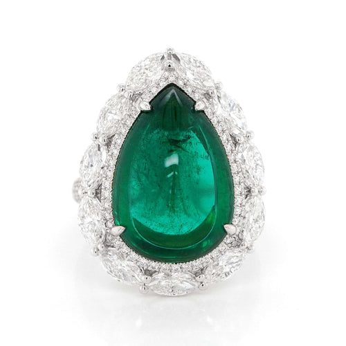 8.44 cts Emerald with Diamond Ring