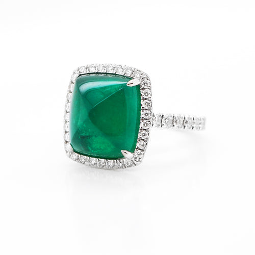 7.42 cts Minor Oil Colombian Emerald Ring
