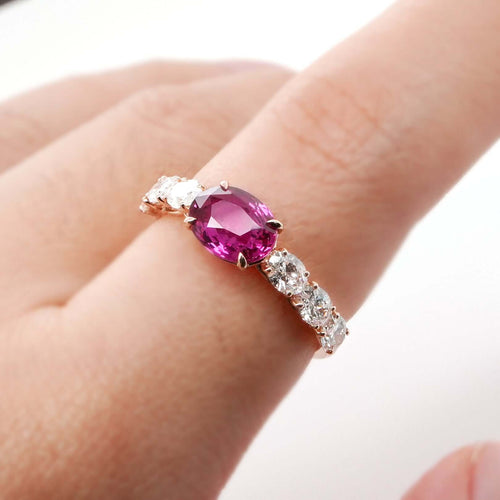  1.56 cts Ruby with Diamond Ring