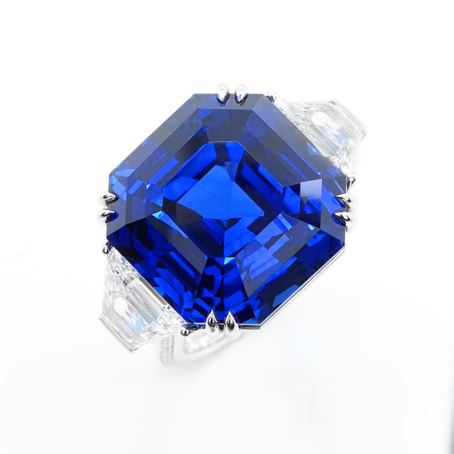 RS-24009-33.56 cts Blue Sapphire with Diamond Ring (ENQUIRE)