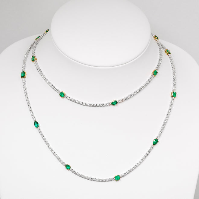 10.92 cts Minor Oil Colombian Emerald Necklace