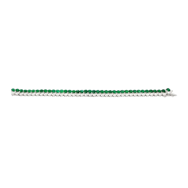 13.17 / 9.35 cts Minor Oil Colombian Emerald with Diamond Bracelet