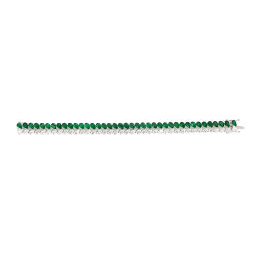 13.17 / 9.35 cts Minor Oil Colombian Emerald with Diamond Bracelet