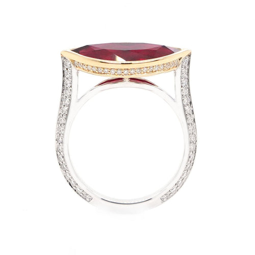 4.013 cts Heart Shape Ruby with Diamond Ring