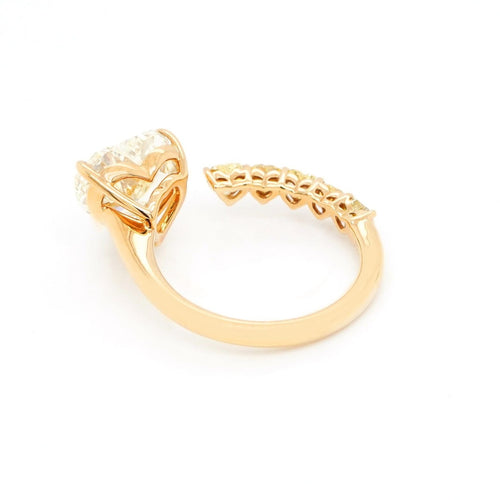 3.39 / 0.56 cts Yellow Heart Shape Diamond Ring