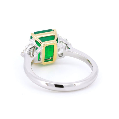 2.291 cts Colombian Emerald with Diamond Ring